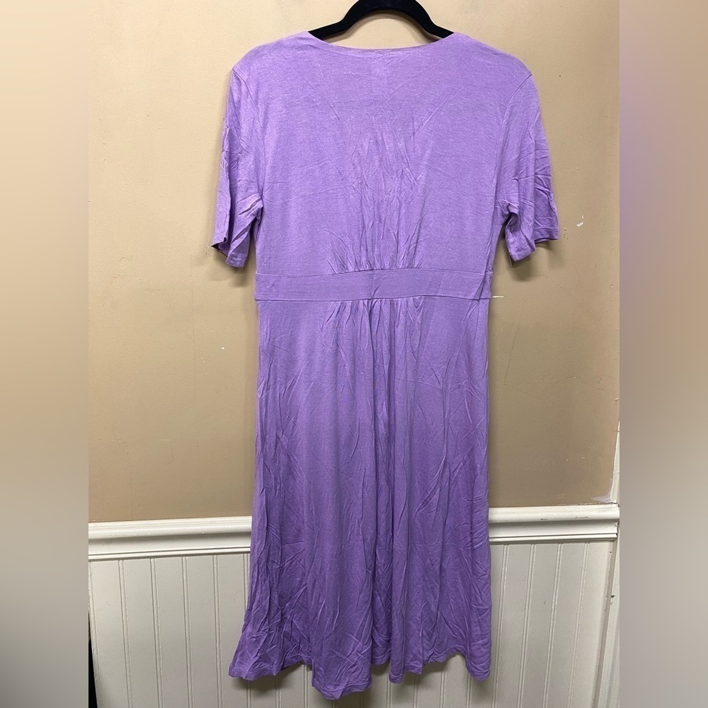 Gap Factory Purple Short Sleeve Comfy Dress Size M NWT - Picture 2 of 4